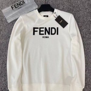 Replica Designer Fendi Men Women Long-Sleeved Round Neck Plus Velvet Sweatshirt