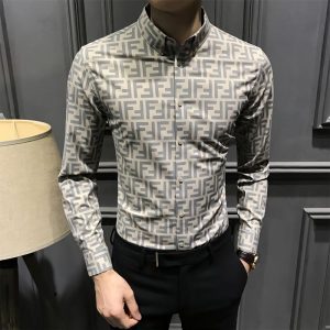 Replica Designer Fendi Men'S Fashion Long Sleeve Shirt