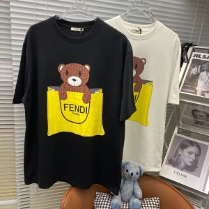Replica Designer Fendi Printed Cotton T-Shirt