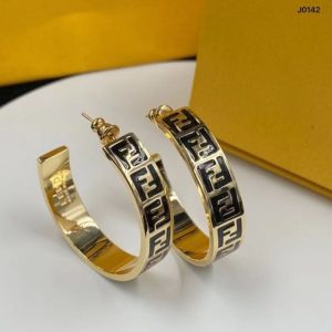 Replica Designer Fendi Retro Letter Earrings