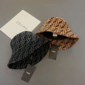 Replica Designer Fendi Reversible Jacquard Bucket Hat