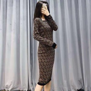 Replica Designer Fendi Slim Fit Crew Dress