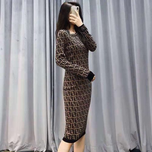 Replica Designer Fendi Slim Fit Crew Dress