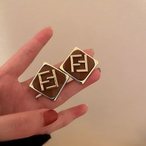 Replica Designer Fendi Square Stud Earrings