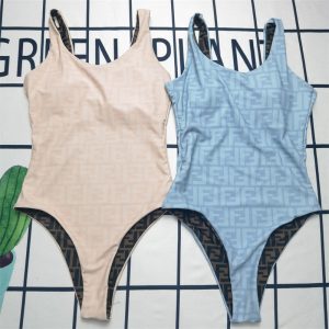 Replica Designer Fendi Suspender One-Piece Swimsuit
