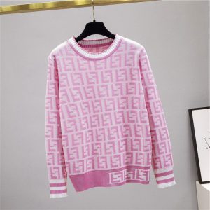 Replica Designer Fendi Trendy Pink Knit Top
