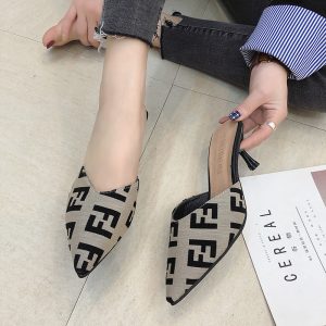Replica Designer Fendi Women Fashion Pointed Toe Stiletto Slippers