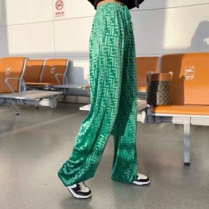 Replica Designer Fendi Women Letters Straight Pants