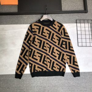 Replica Designer Fendi Women Round Neck Long-Sleeved Sweater