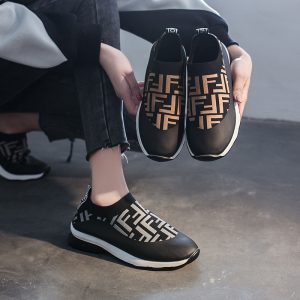 Replica Designer Fendi plus Size Slip On Elastic loafers