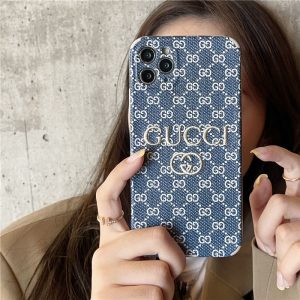 Replica Designer GUCCI Men Women Denim Embroidery Apple 12/11Pro Phone Case
