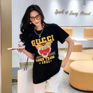 Replica Designer GUCCI Men WomenTiger Short Sleeve T-Shirt T-Shirt