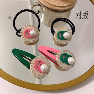 Replica Designer GUCCI Women Candy Color Contrast Color Rhinestone Letter Hair Rope