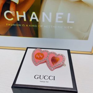 Replica Designer Gucci Acrylic Heart Hairpin