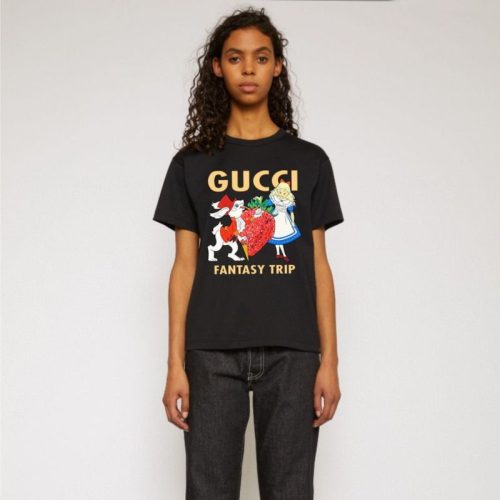 Replica Designer Gucci Adidas Men Women Strawberry Princess Short-Sleeved T-Shirt
