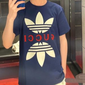 Replica Designer Gucci Adidas Women G Print Short-Sleeved T-shirt