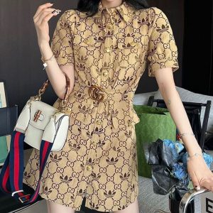 Replica Designer Gucci Adidas Women Metal Head Belt Thin Dress