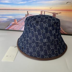 Replica Designer Gucci Alphabet Full-Print Classic Bucket Hat