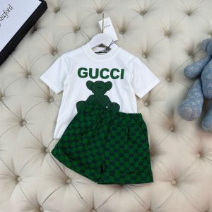Replica Designer Gucci Boys Girls Baby Short Sleeve Shorts Two Piece