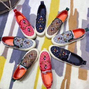 Replica Designer Gucci Canvas Horsebit Loafers