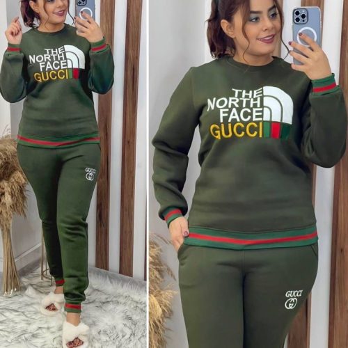 Replica Designer Gucci Casual Sports Sweater + Trousers Embroidery Two-Piece Set