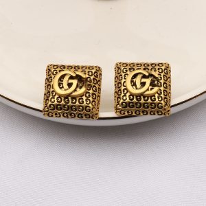Replica Designer Gucci Chanel Women Retro Double G Square Small Earrings