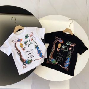 Replica Designer Gucci Children Baby Boys Girls Short-Sleeved T-Shirt