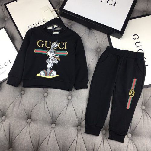 Replica Designer Gucci Children Kid Bunny Print Sweater And Pants 2pcs Set