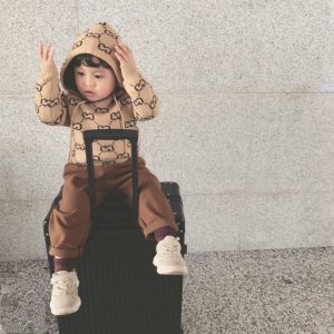 Replica Designer Gucci Children Kid Letter Pullover Hooded Sweater