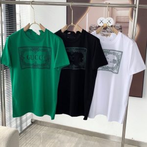 Replica Designer Gucci Classic Logo Printing Cotton Round Neck Short-Sleeved T-Shirt