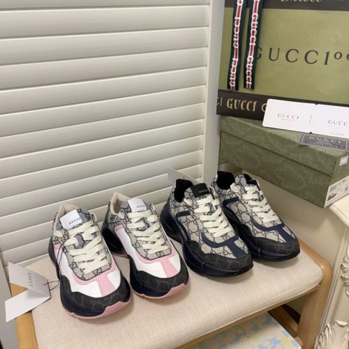 Replica Designer Gucci Color-Blocking Old Flower Old Thick Bottom Heightened Retro Sneakers