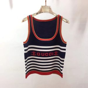 Replica Designer Gucci Contrast Color Knitted Camisole