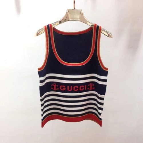 Replica Designer Gucci Contrast Color Knitted Camisole