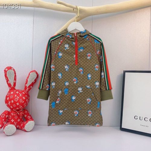 Replica Designer Gucci Doraemon Print Hood Dress