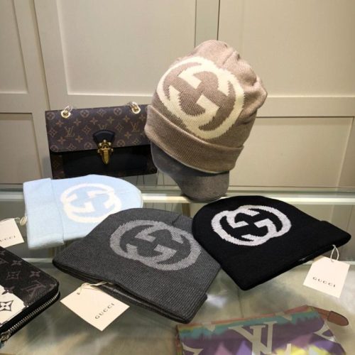 Replica Designer Gucci Double G Letter Knitted Hat