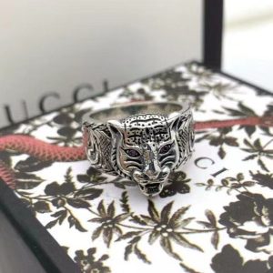 Replica Designer Gucci Double G Tiger Head Ring