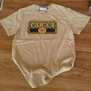 Replica Designer Gucci Embroidery Round Neck Short-Sleeve T-Shirt