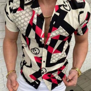 Replica Designer Gucci Fashion Cardigan Men Short Sleeve Shirt