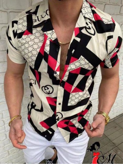 Replica Designer Gucci Fashion Cardigan Men Short Sleeve Shirt