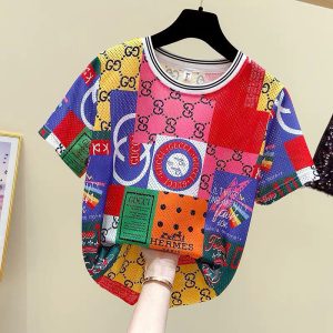 Replica Designer Gucci Fashion Women Printing Short Sleeve T-Shirt