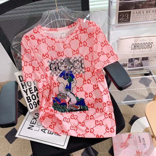 Replica Designer Gucci Fashion Women Printing Short Sleeve T-Shirt