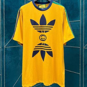 Replica Designer Gucci Fashion Yellow Short-Sleeved Print Bright Color T-Shirt
