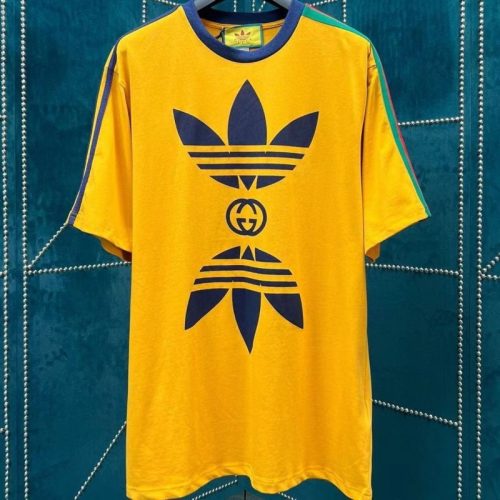 Replica Designer Gucci Fashion Yellow Short-Sleeved Print Bright Color T-Shirt