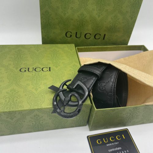 Replica Designer Gucci G Leather Smooth Buckle Belt