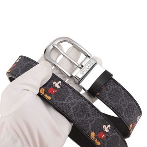 Replica Designer Gucci G Leather Smooth Buckle Belt