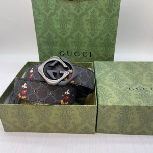 Replica Designer Gucci G Leather Smooth Buckle Belt