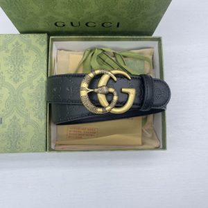 Replica Designer Gucci G Leather Smooth Buckle Belt