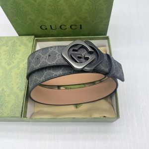 Replica Designer Gucci G Leather Smooth Buckle Belt