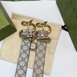 Replica Designer Gucci GG Bronze Snake Buckle Belt