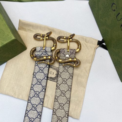 Replica Designer Gucci GG Bronze Snake Buckle Belt